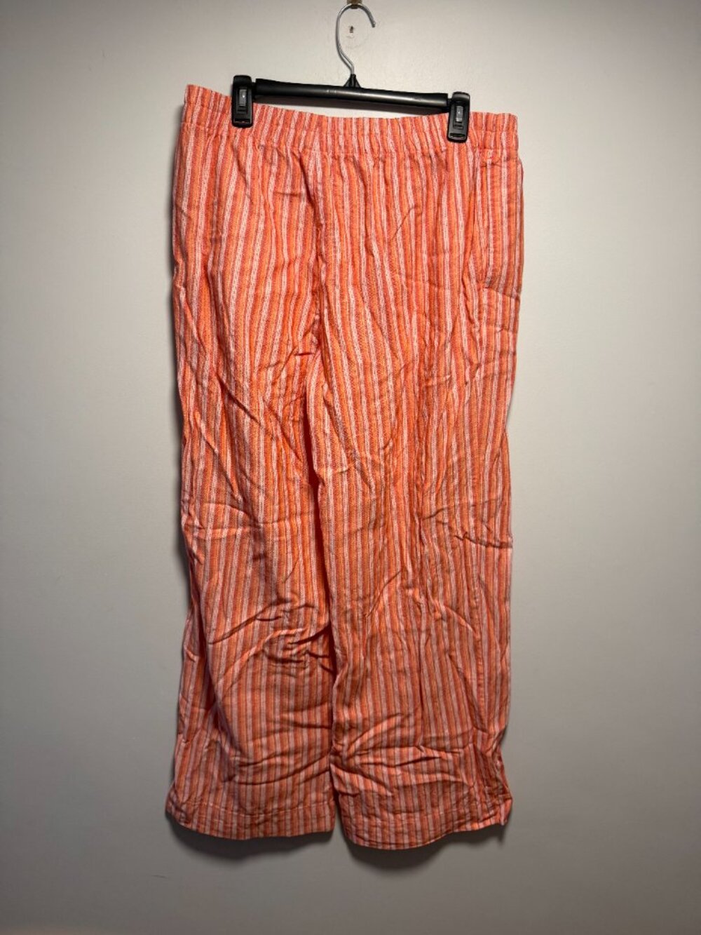 Old Navy Super Wide Leg High Rise Linen Blend Stripe Pant Large T - Picture 6 of 8